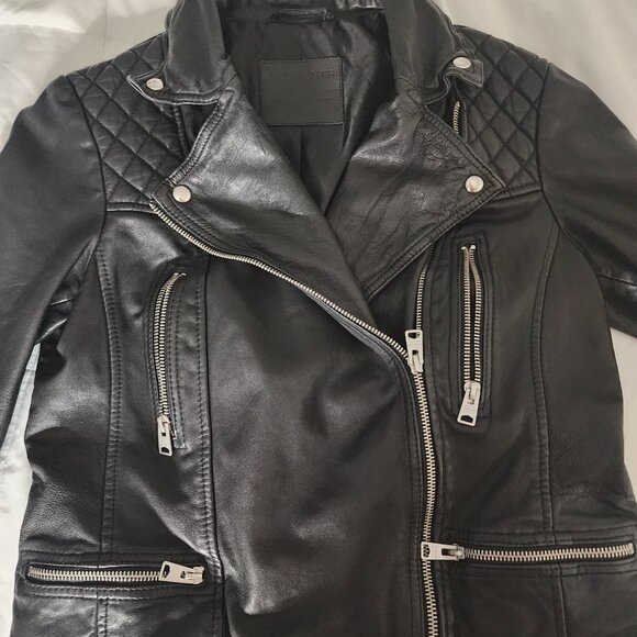 All Saints Catch Leather Biker jacket - Picture 1 of 8